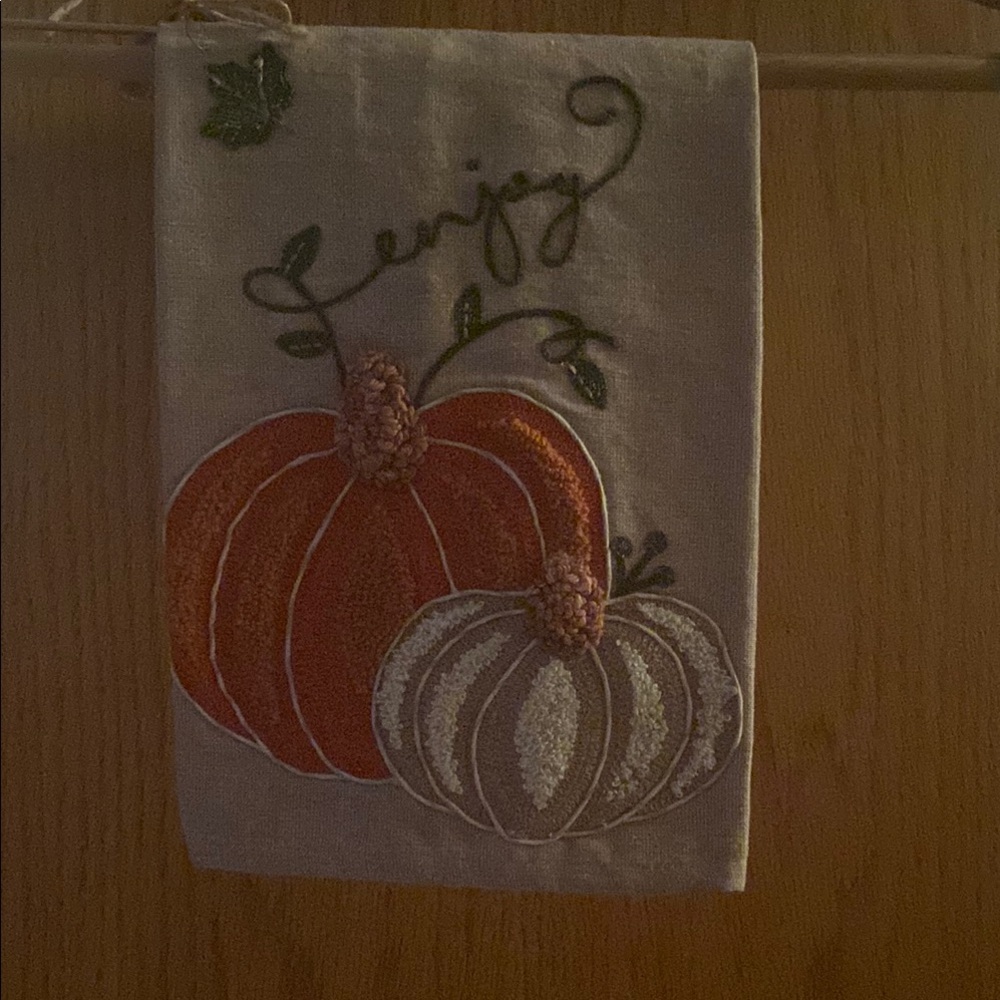 Embroidered Pumpkin Kitchen Towel